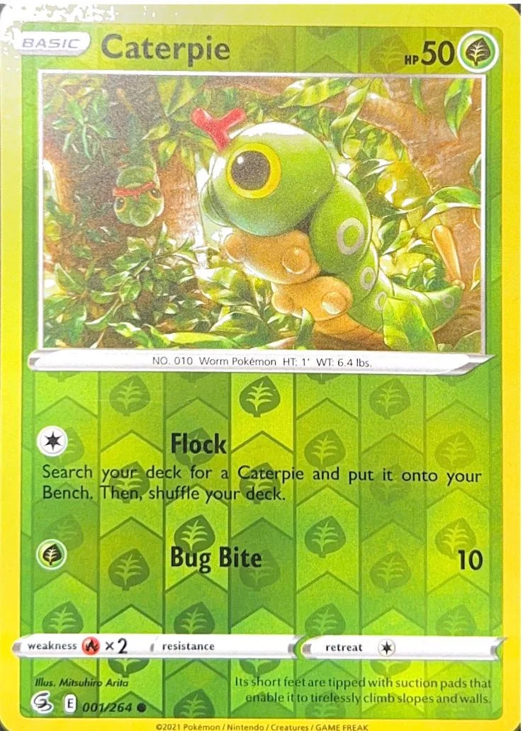 Caterpie #001 — Fusion Strike (Reverse Holo)