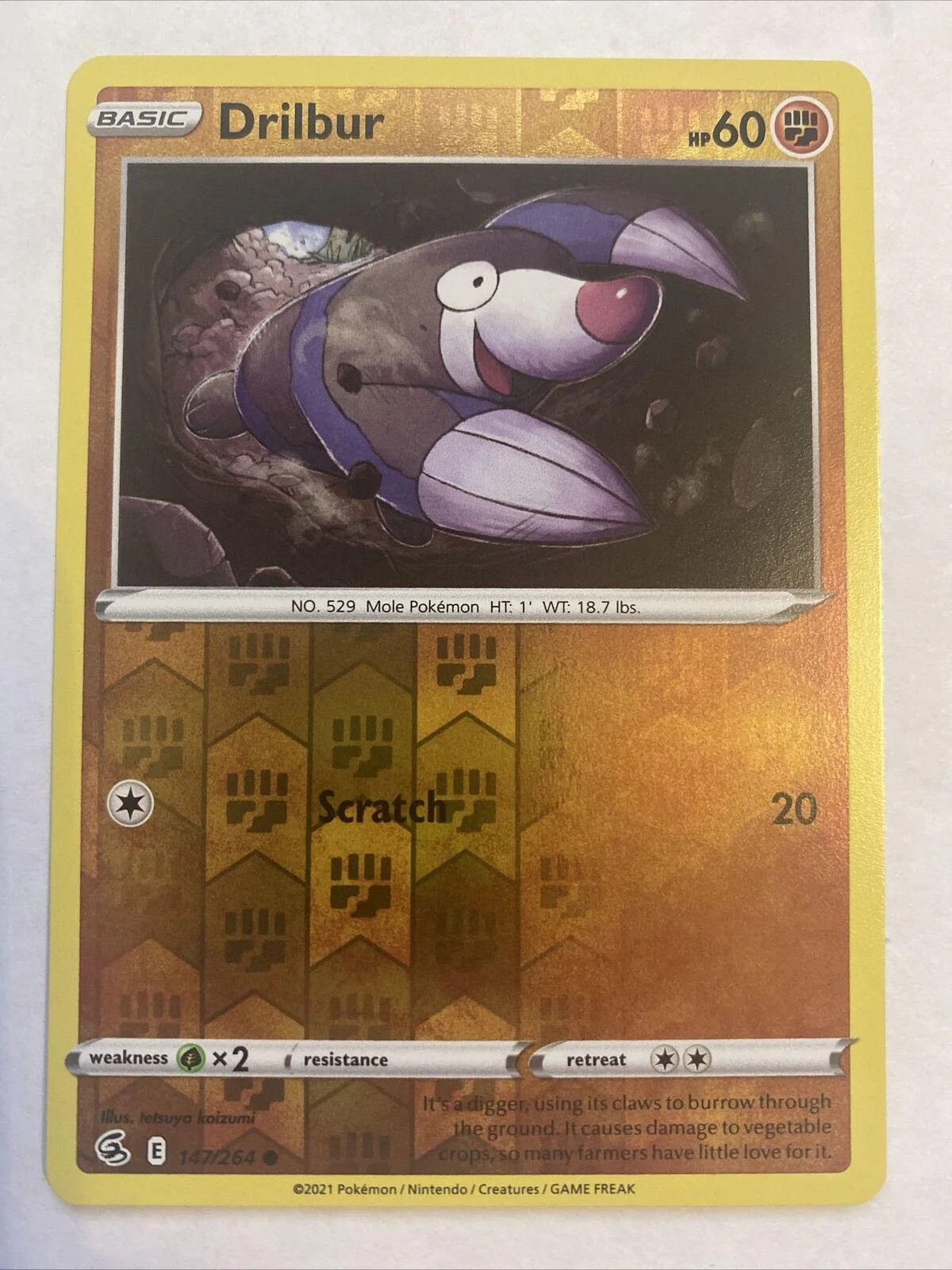Drilbur #147 — Golpe Fusión (Reverse Holo)