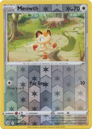 Meowth #199 — Golpe Fusão (Reverse Holo)