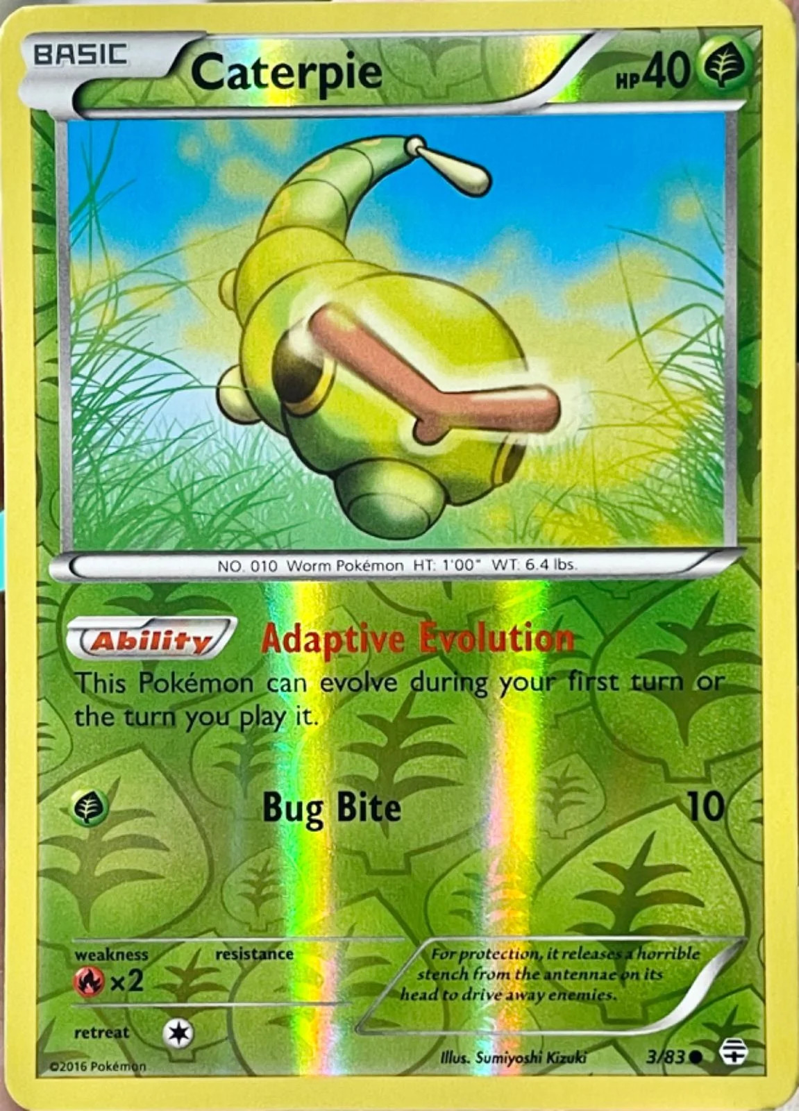 Caterpie #3 — Gerações (Reverse Holo)