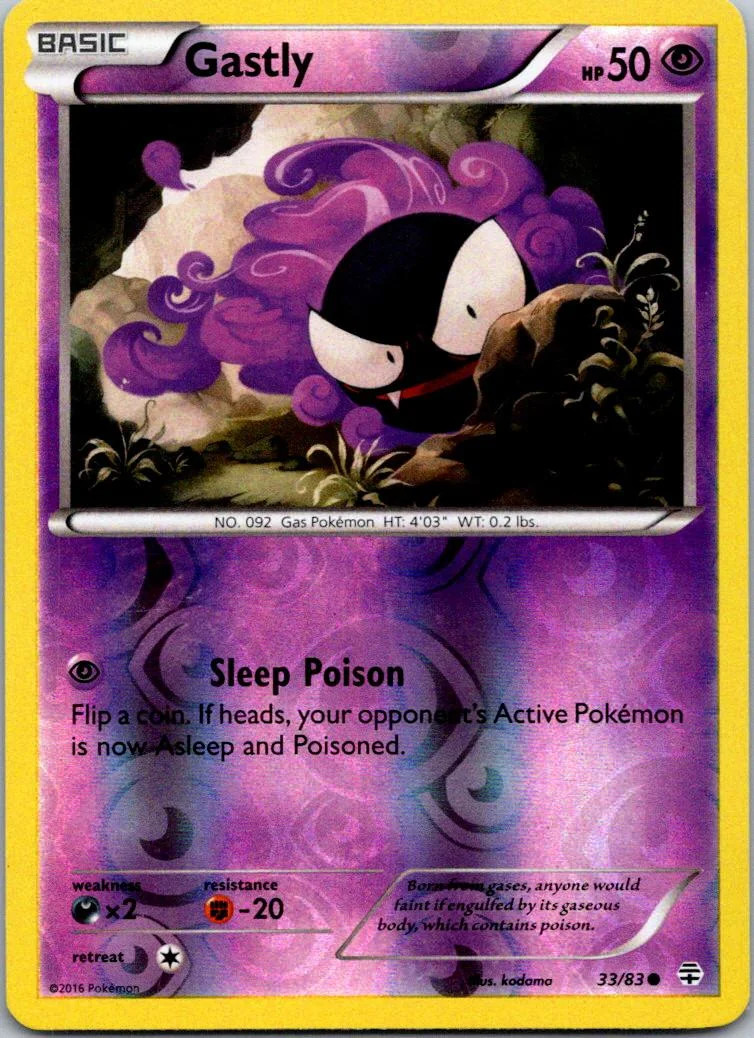 Gastly #33 — Generaciones (Reverse Holo)