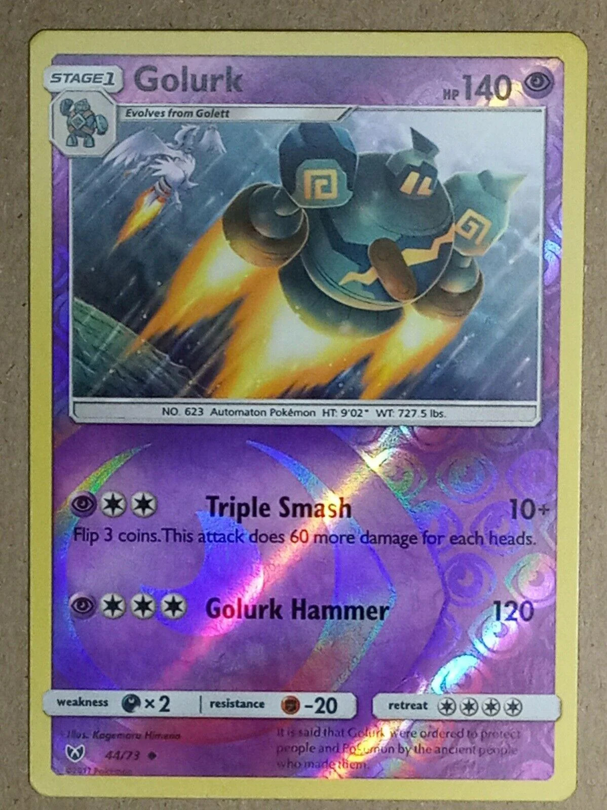 Golurk #44 — Leggende Iridescenti (Reverse Holo)