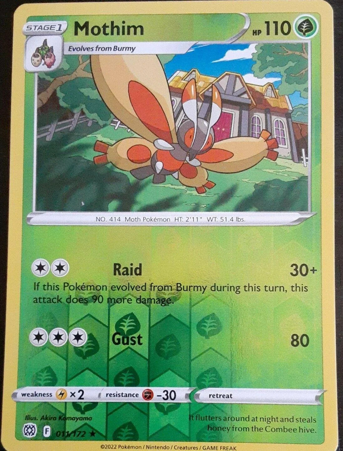 Mothim #011 — Astros Brillantes (Reverse Holo)