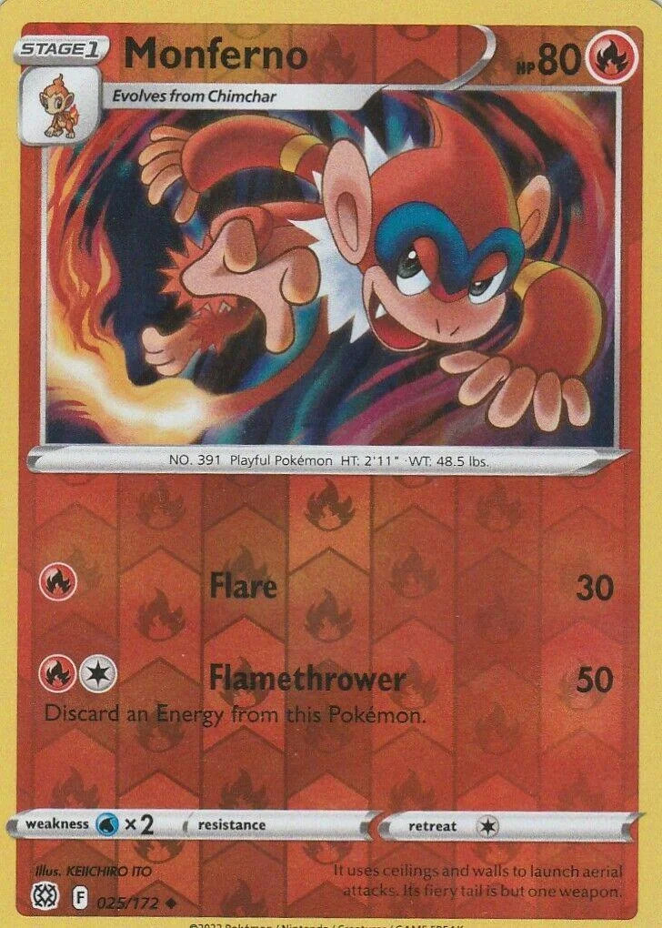Monferno #025 — Astros Cintilantes (Reverse Holo)