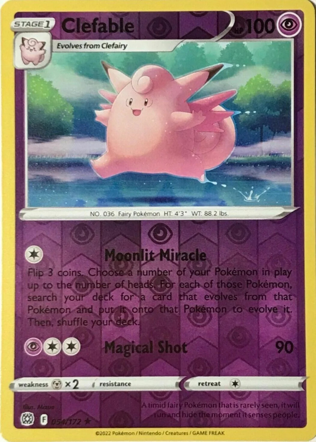Clefable #054 — Astros Cintilantes (Reverse Holo)