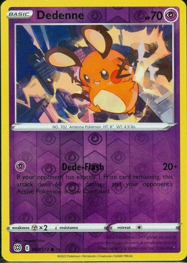 Dedenne #067 — Astros Brillantes (Reverse Holo)