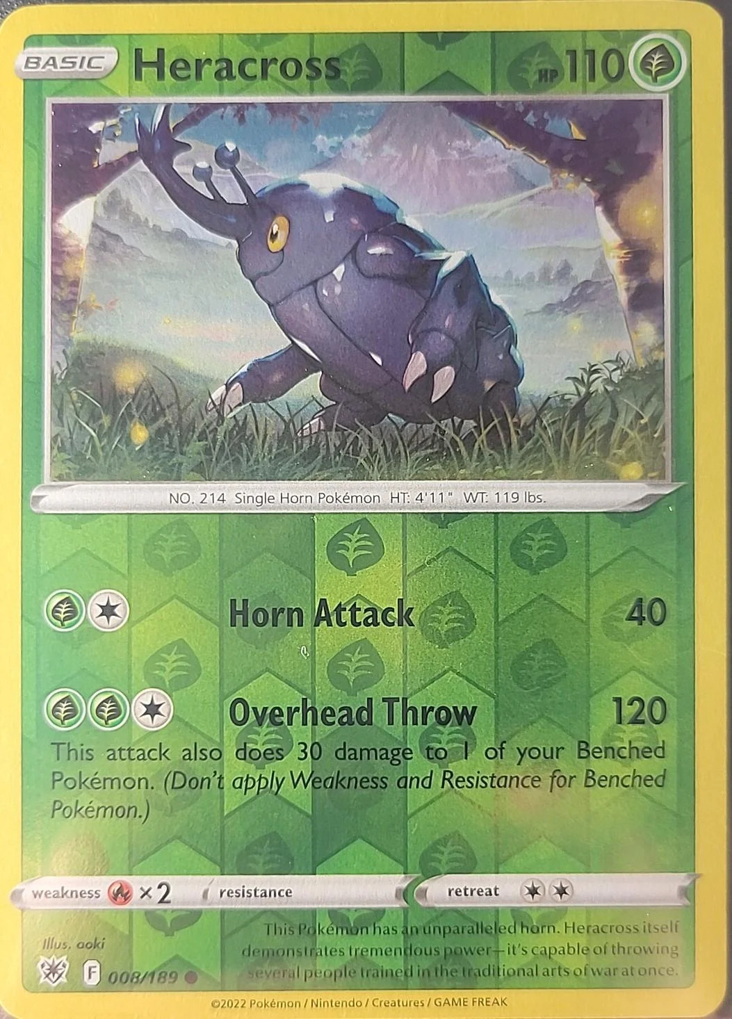 Heracross #008 — Estrelas Radiantes (Reverse Holo)