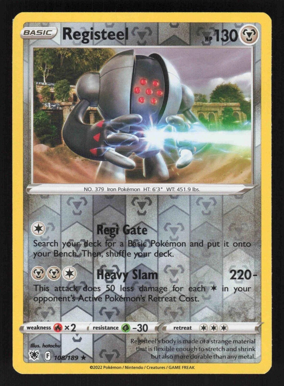 Registeel #108 — Astres Radieux (Reverse Holo)