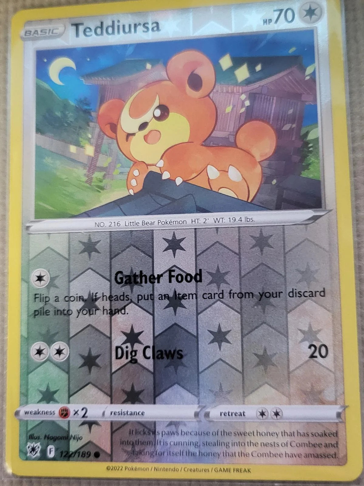 Teddiursa #122 — Resplandor Astral (Reverse Holo)