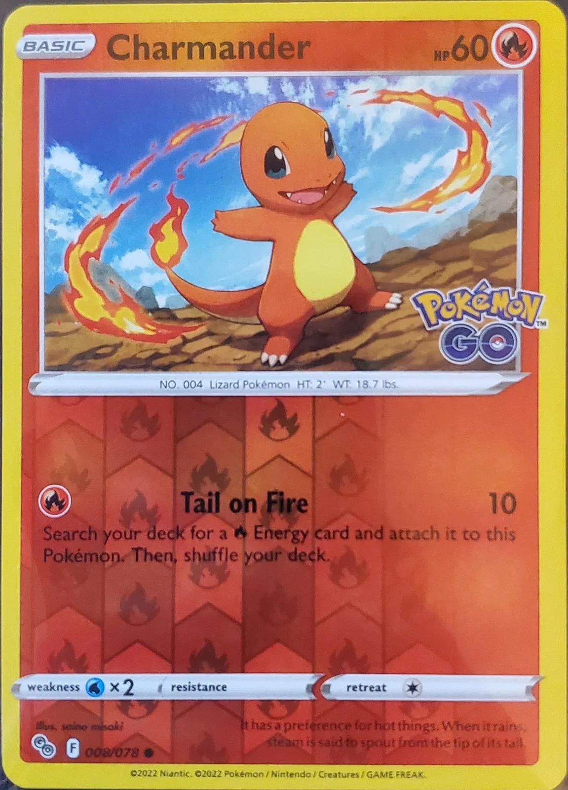 Glumanda #008 — Pokémon GO (Reverse Holo)