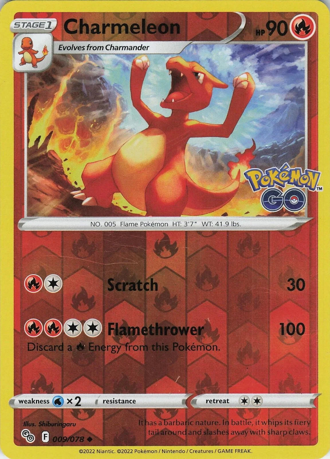 Charmeleon #009 — Pokémon GO (Reverse Holo)