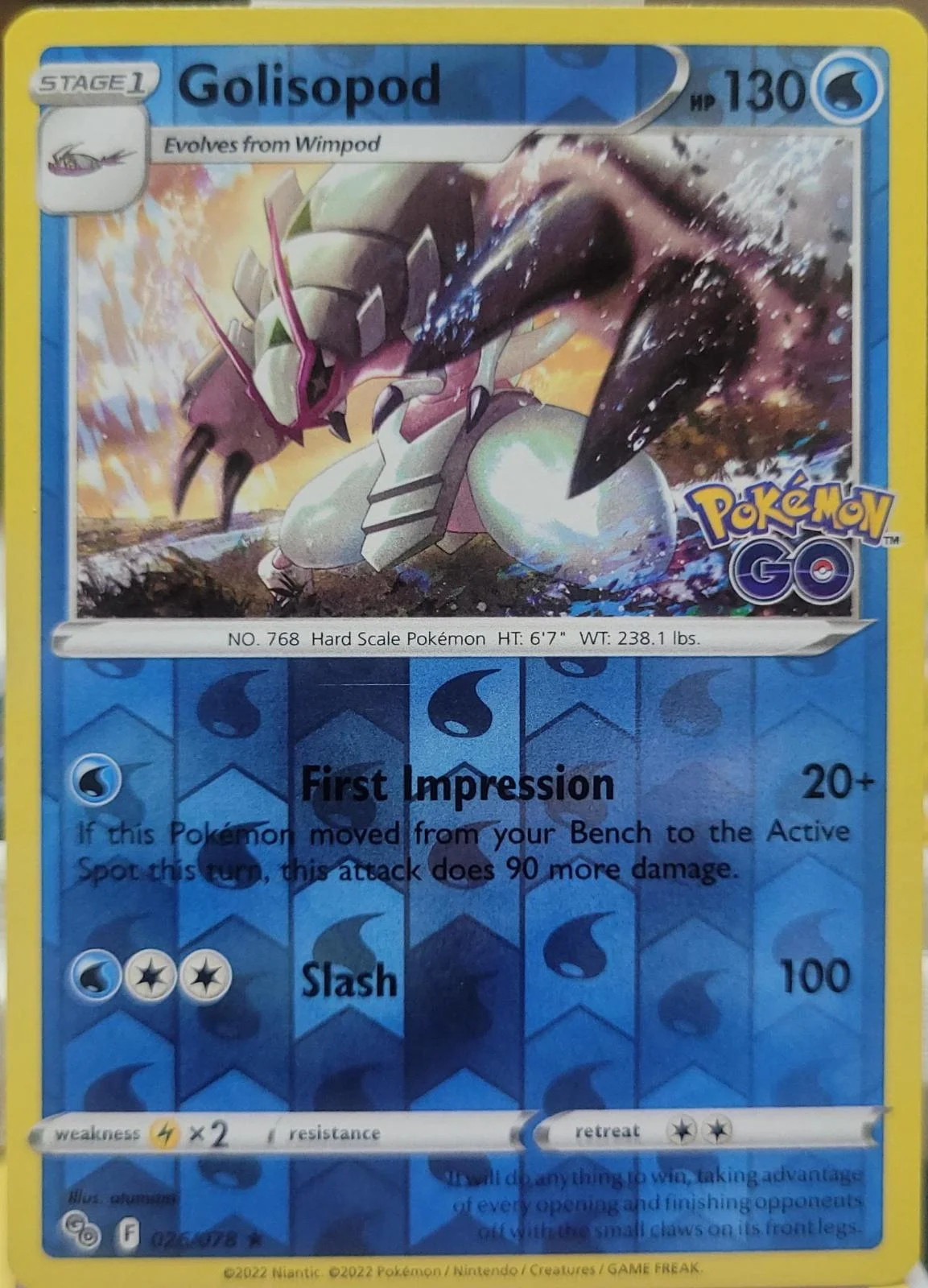 Golisopod #026 — Pokémon GO (Reverse Holo)