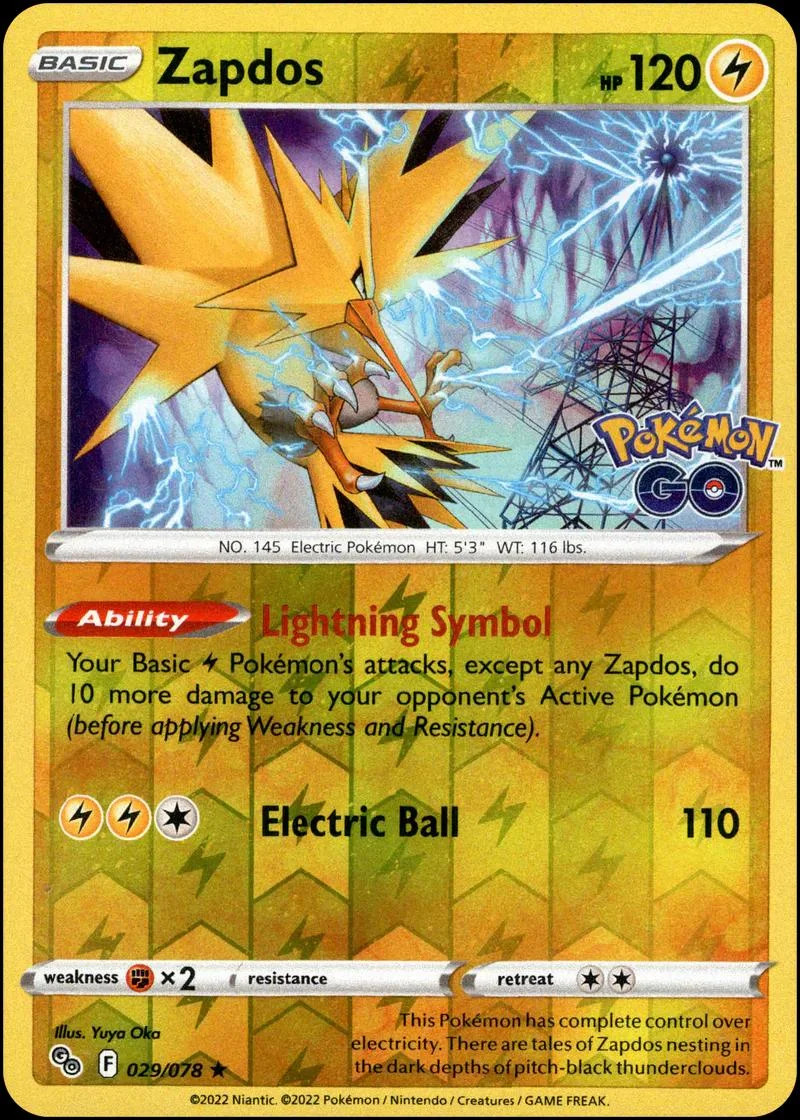 Zapdos #029 — Pokémon GO (Reverse Holo)