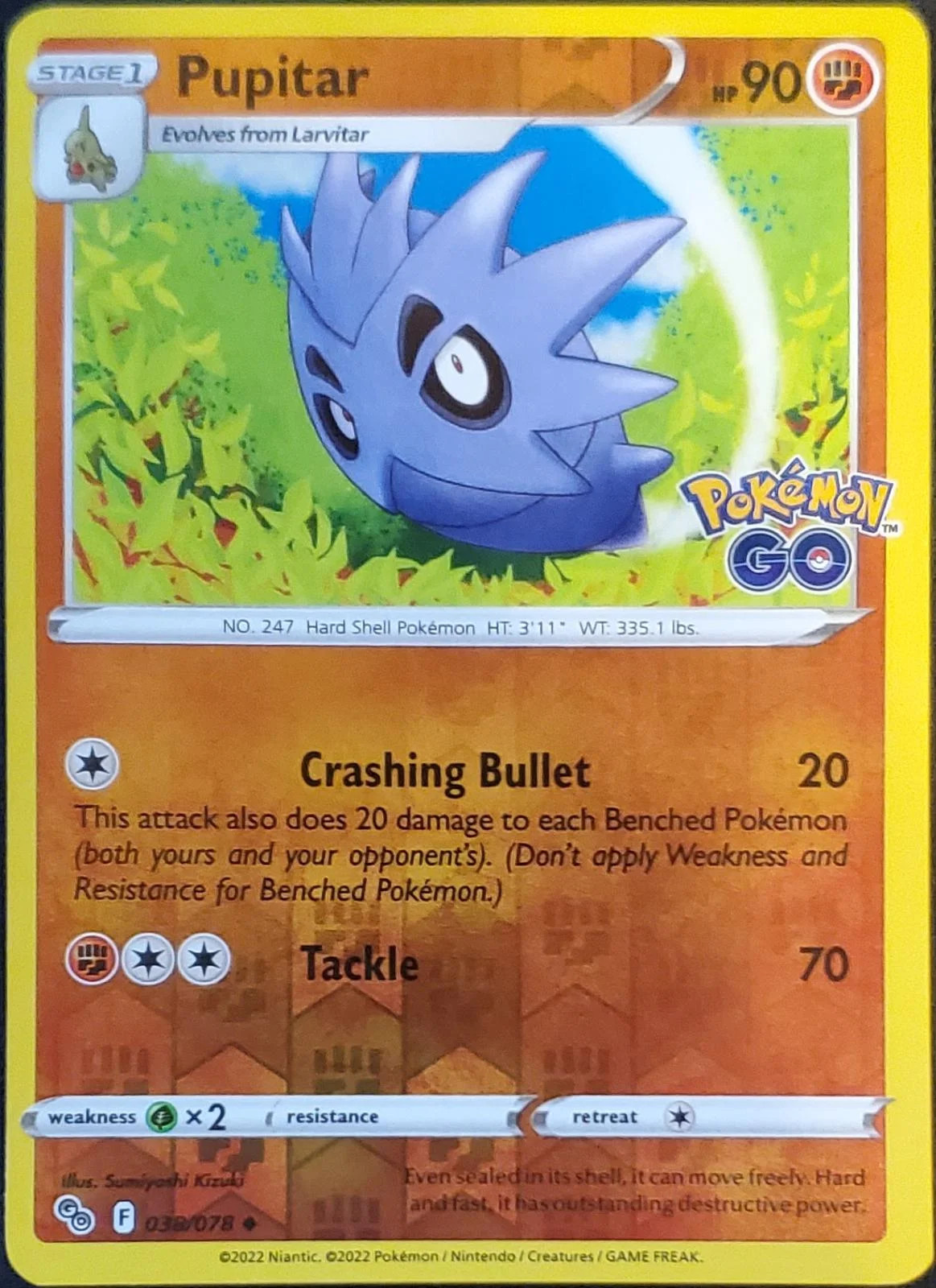 Pupitar #038 — Pokémon GO (Reverse Holo)