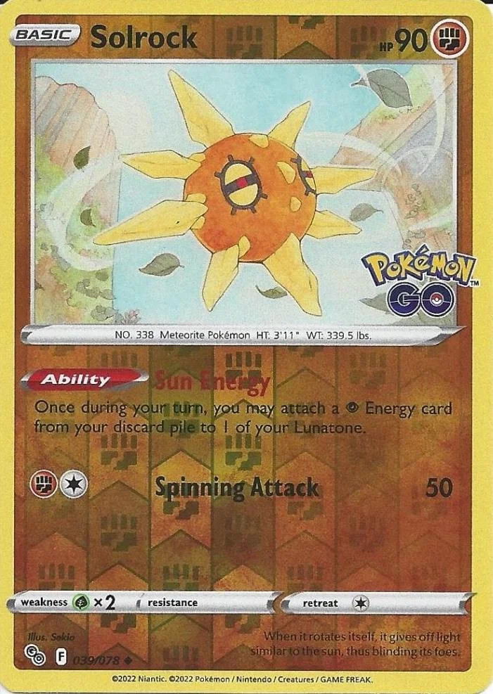 Solrock #039 — Pokémon GO (Reverse Holo)