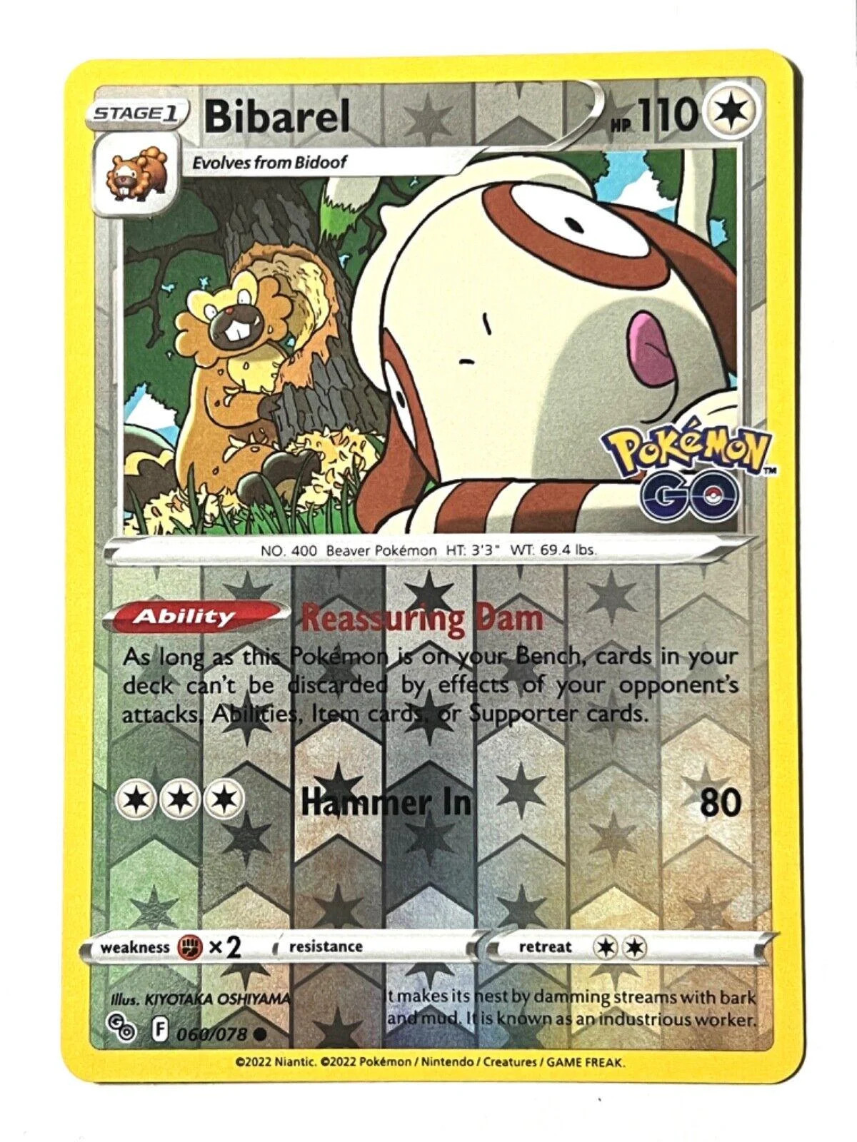 Bibarel #060 — Pokémon GO (Reverse Holo)
