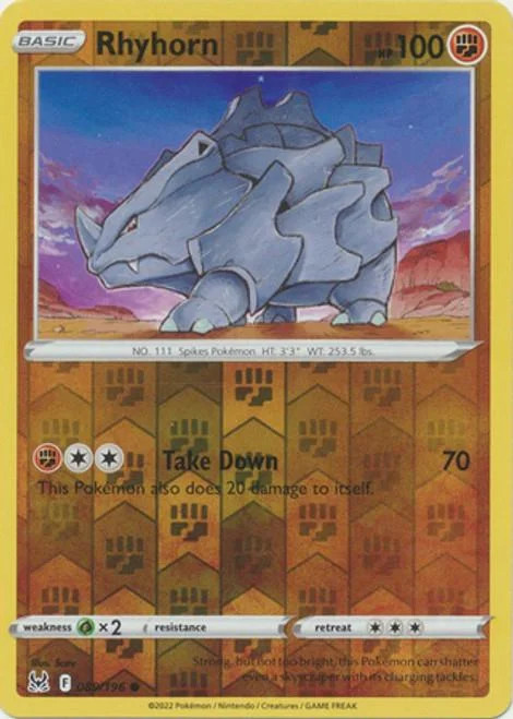 Rhyhorn #089 — Origine Perduta (Reverse Holo)