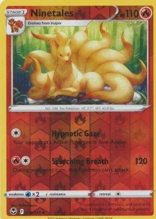 Ninetales #018 — Tempestad Plateada (Reverse Holo)
