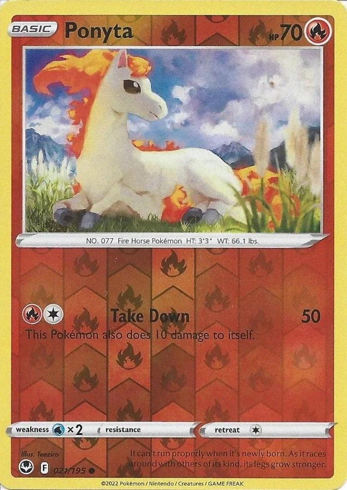 Ponyta #021 — Tempesta Argentata (Reverse Holo)