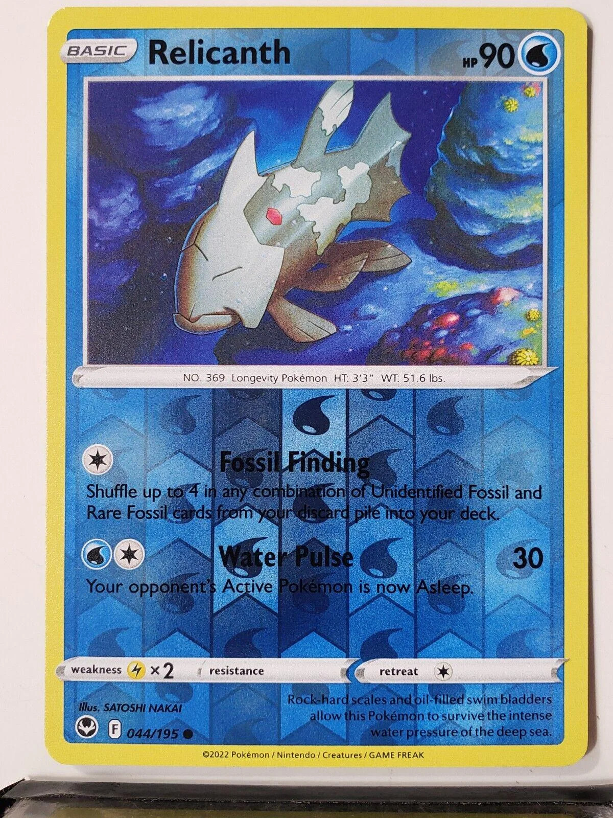 Relicanth #044 — Tempestad Plateada (Reverse Holo)