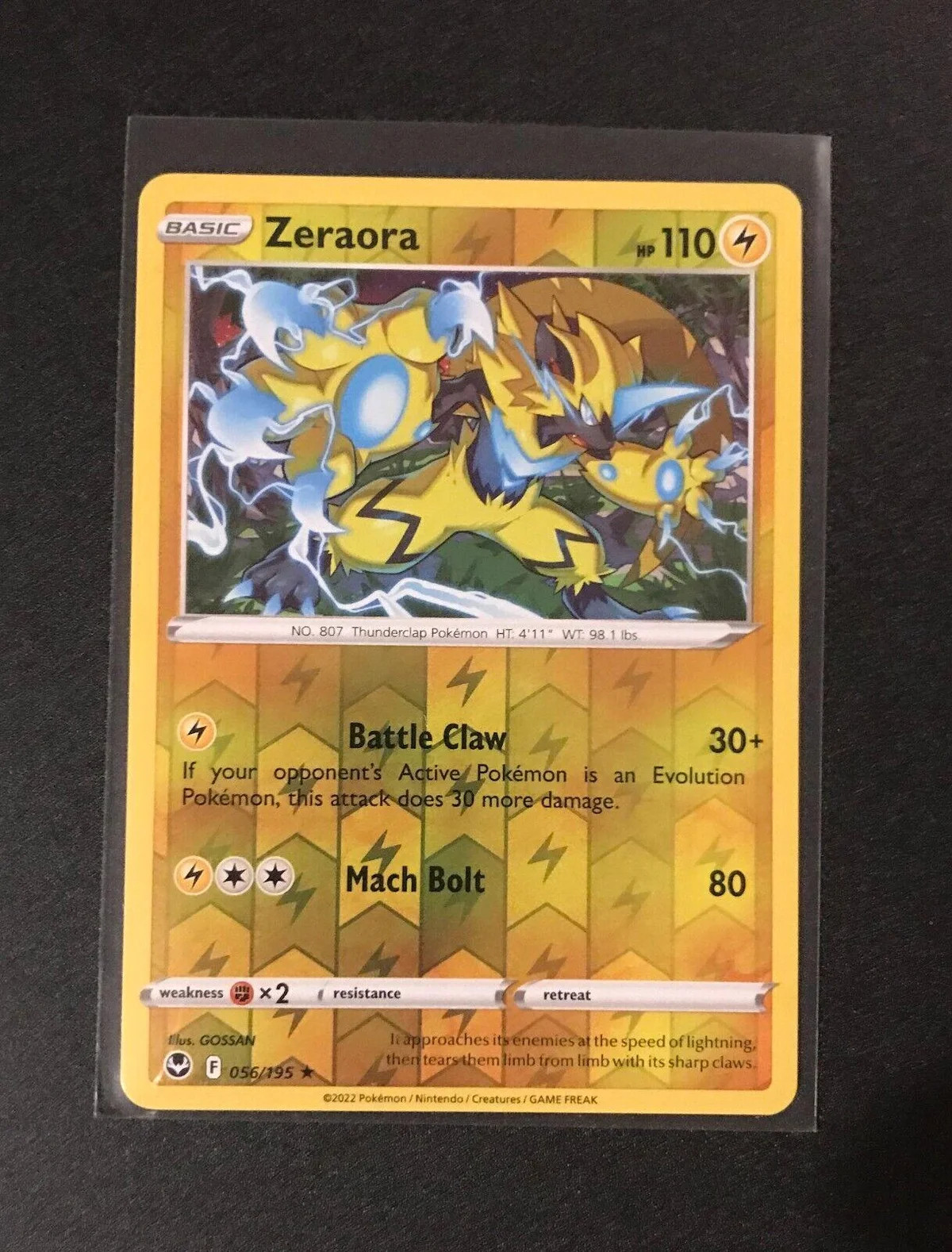 Zeraora #056 — Tempestad Plateada (Reverse Holo)