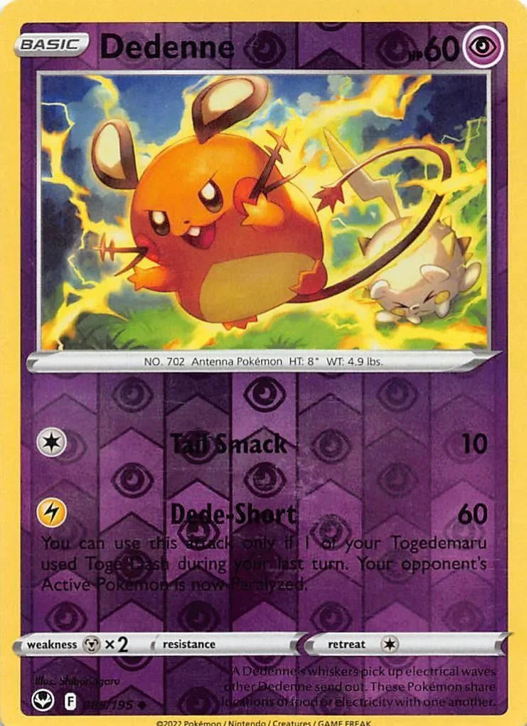 Dedenne #085 — Tempestad Plateada (Reverse Holo)