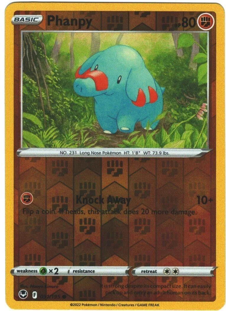 Phanpy #091 — Tempestad Plateada (Reverse Holo)