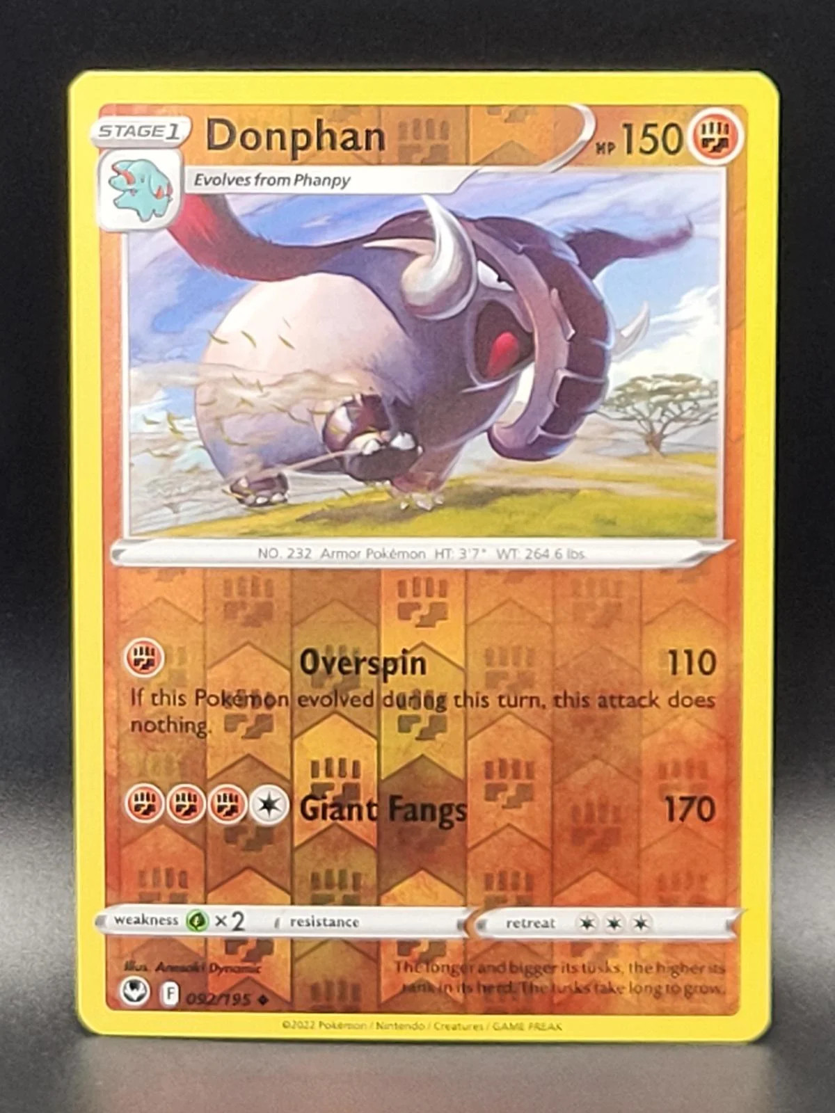 Donphan #092 — Tempesta Argentata (Reverse Holo)
