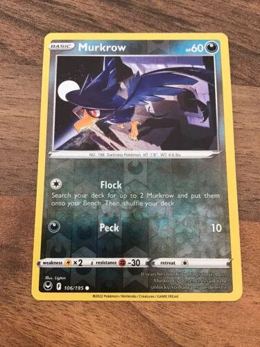 Murkrow #106 — Tempestad Plateada (Reverse Holo)
