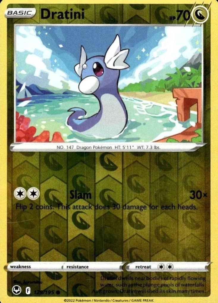 Dratini #129 — Tempestade Prateada (Reverse Holo)