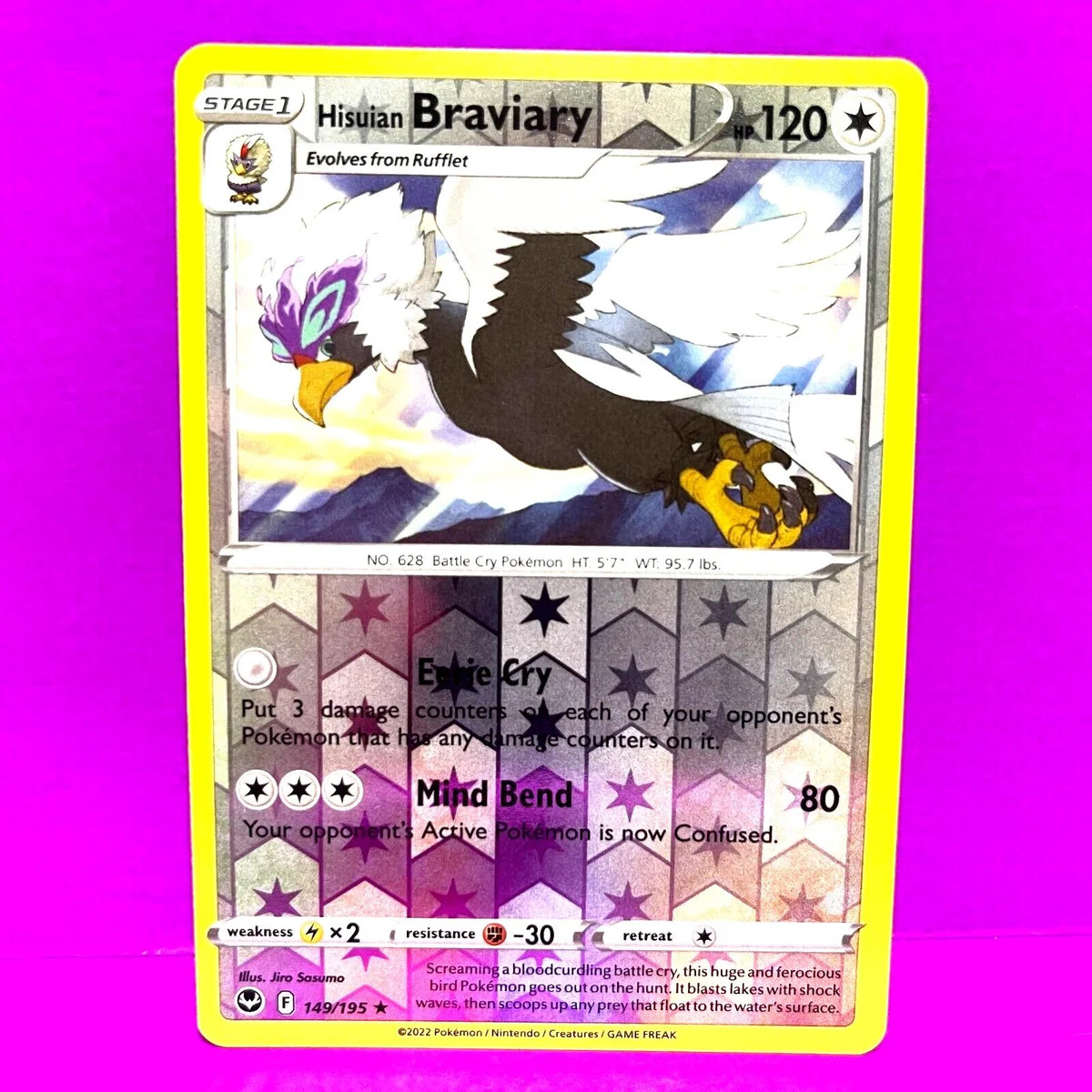 Braviary de Hisui #149 — Tempestad Plateada (Reverse Holo)