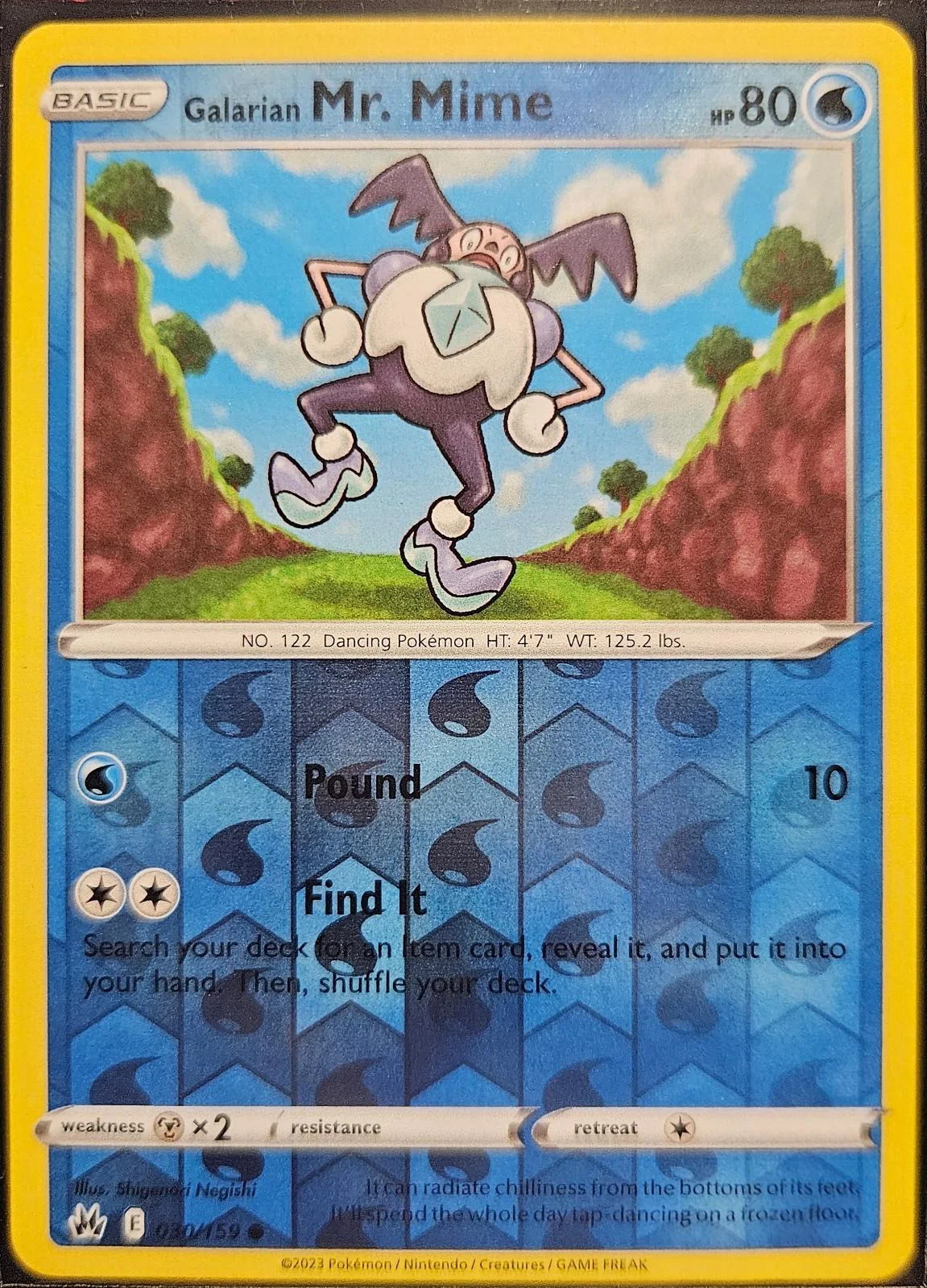 Mr. Mime de Galar #030 — Realeza Absoluta (Reverse Holo)