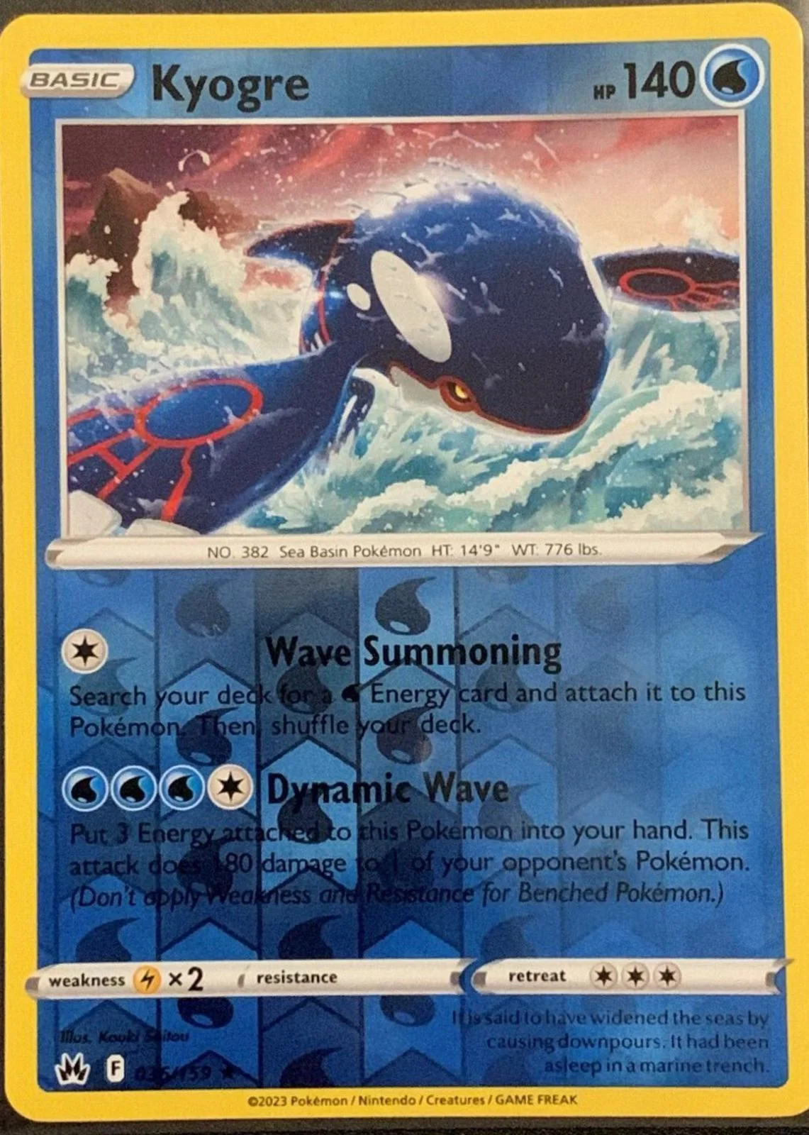 Kyogre #036 — Zenit Regale (Reverse Holo)