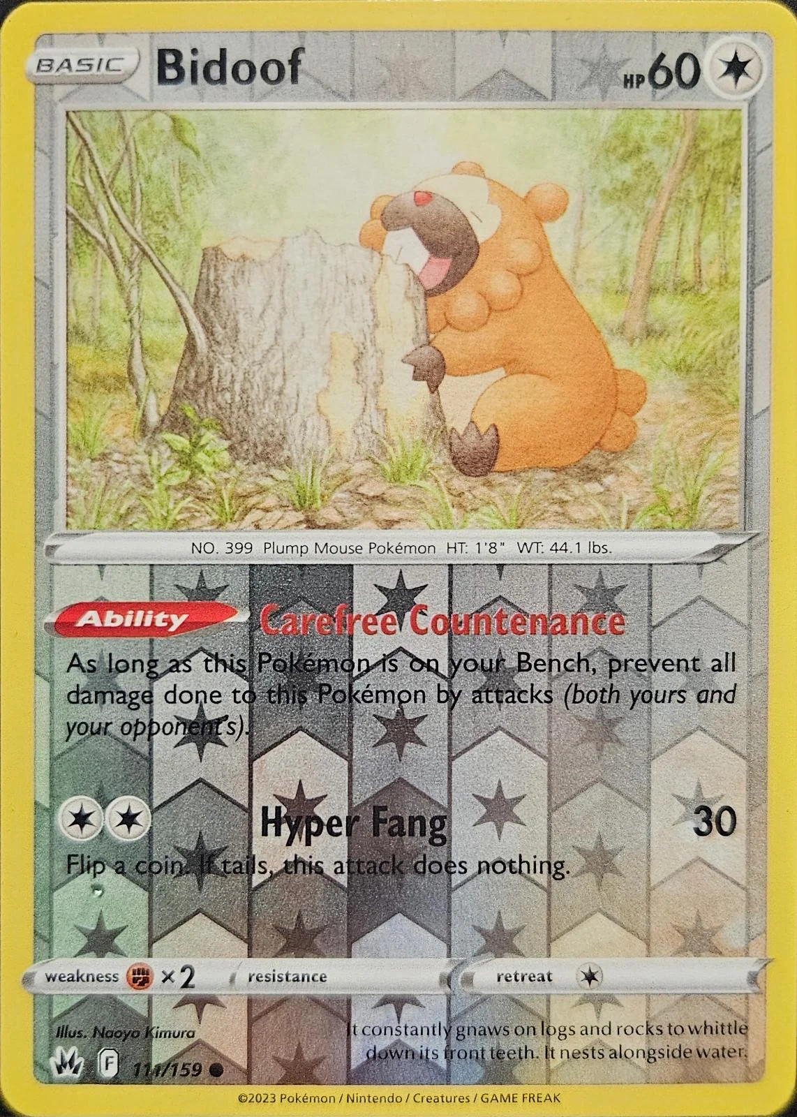Bidoof #111 — Cenit Supremo (Reverse Holo)