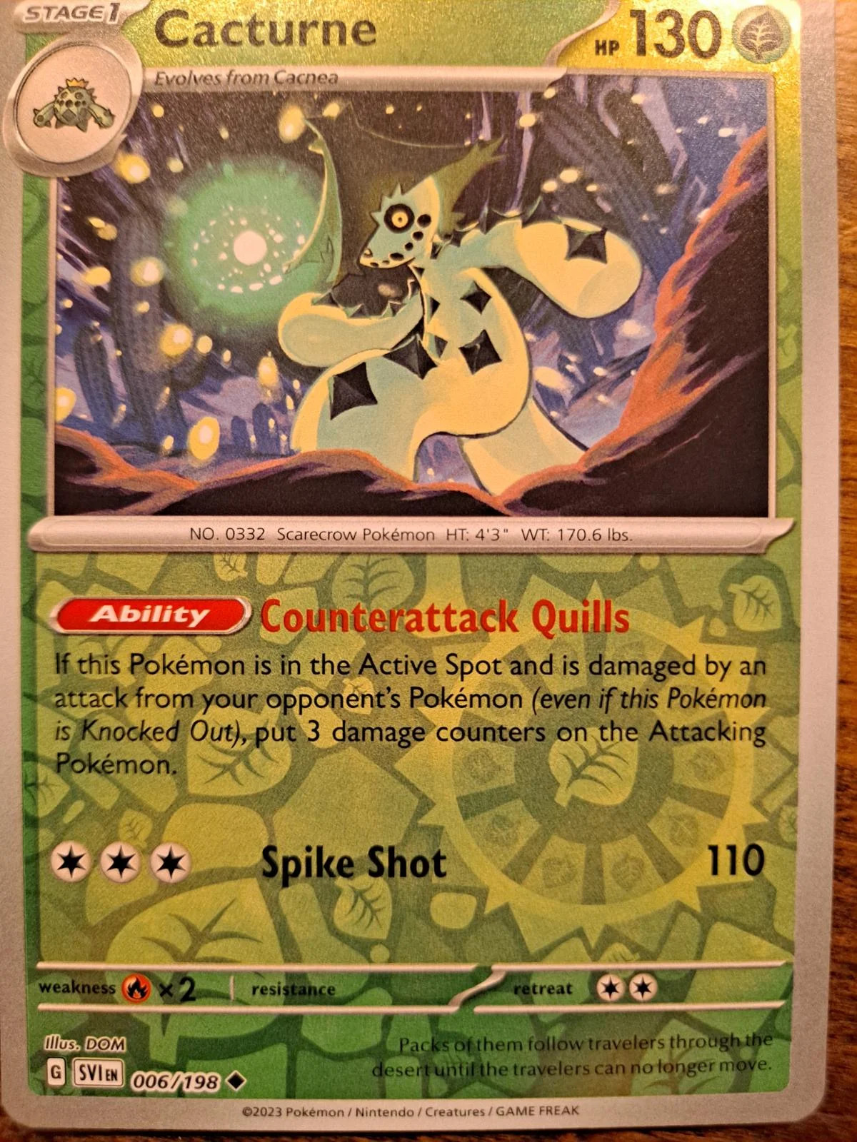 Cacturne #006 — Escarlate e Violeta (Reverse Holo)