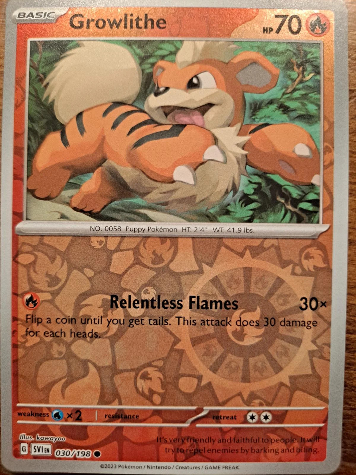 Growlithe #030 — Scarlatto e Violetto (Reverse Holo)