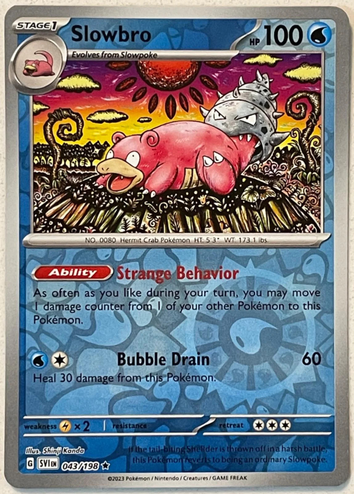 Slowbro #043 — Escarlate e Violeta (Reverse Holo)