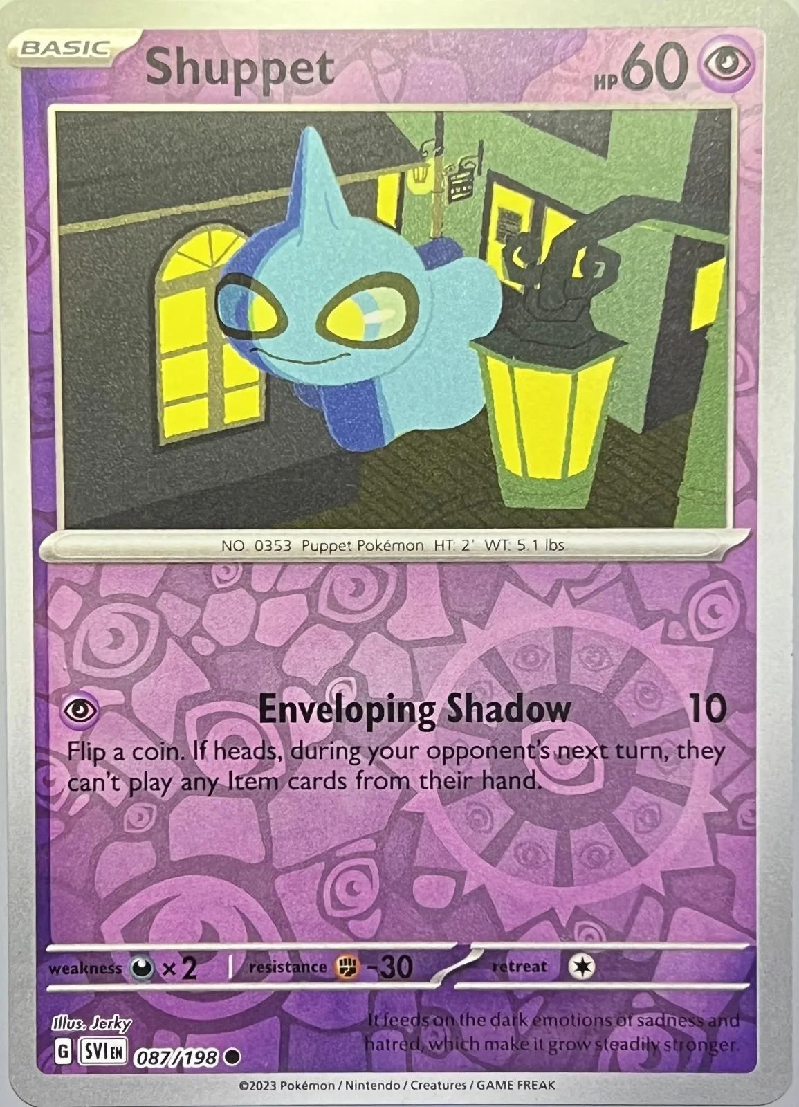 Shuppet #087 — Escarlata y Púrpura (Reverse Holo)