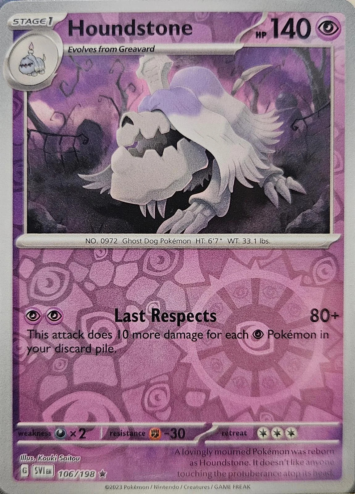 Houndstone #106 — Escarlate e Violeta (Reverse Holo)