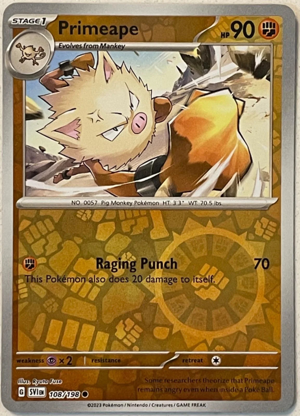 Primeape #108 — Scarlatto e Violetto (Reverse Holo)