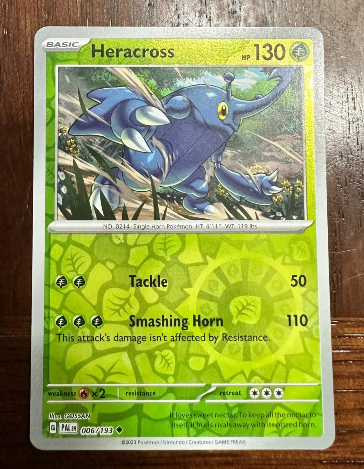Heracross #006 — Paldea Evolved (Reverse Holo)