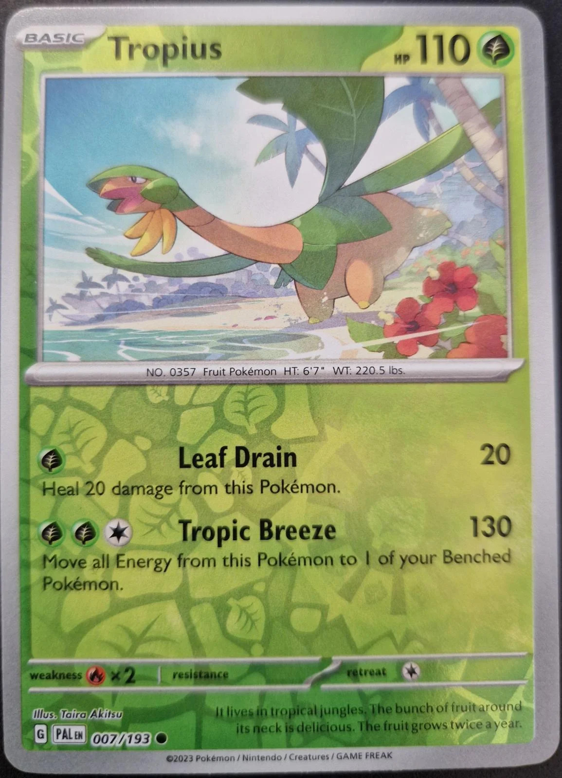 Tropius #007 — Paldea Evolved (Reverse Holo)