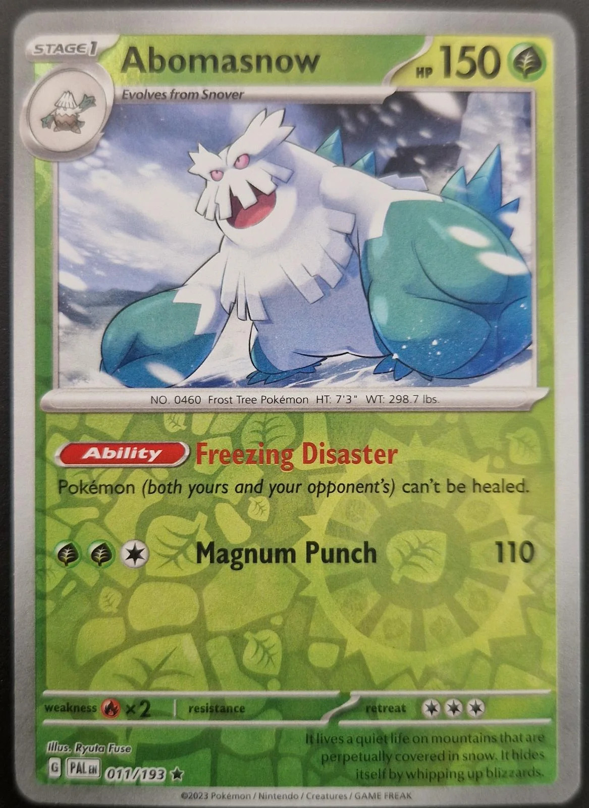 Abomasnow #011 — Evoluciones en Paldea (Reverse Holo)