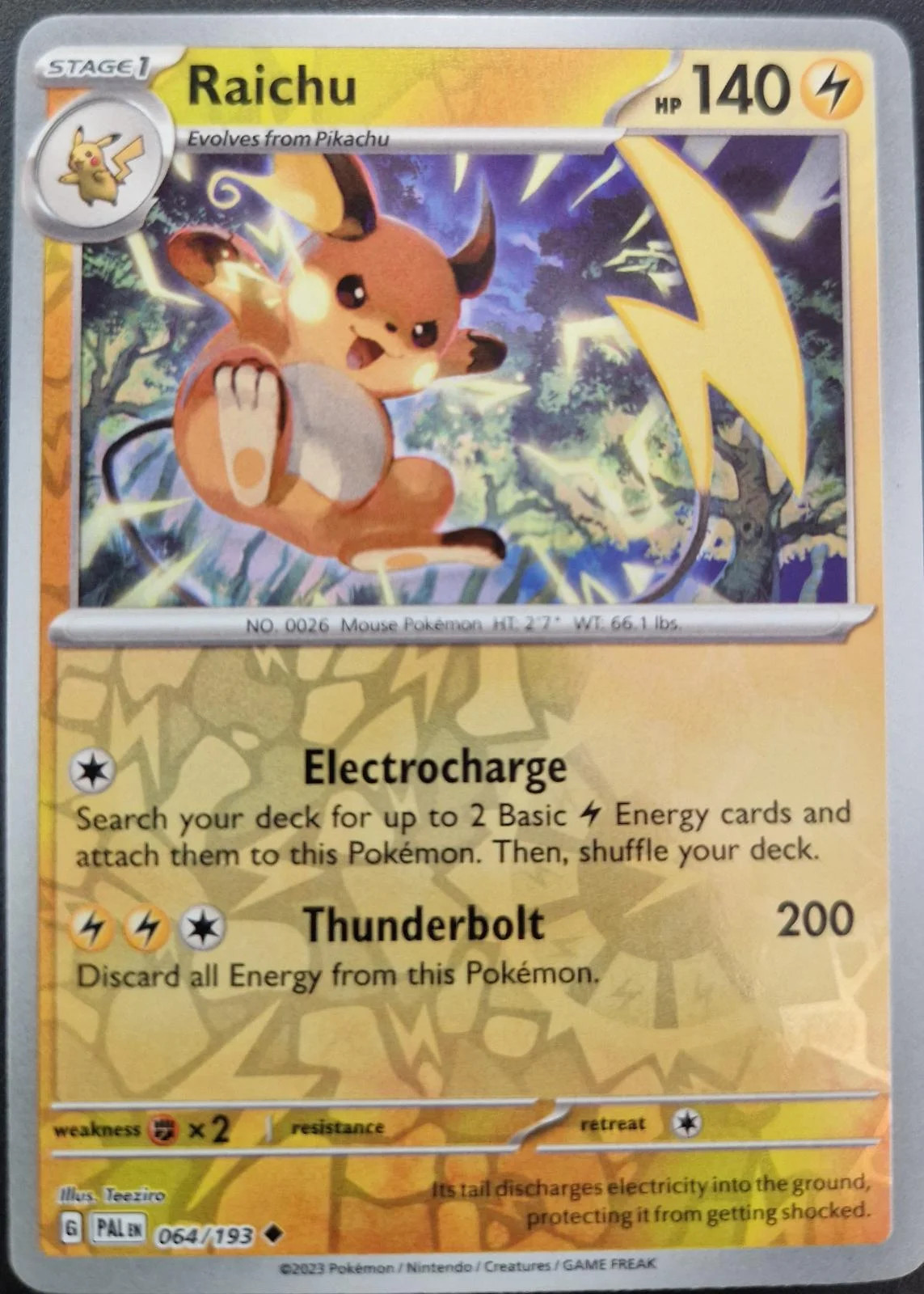 Raichu #064 — Evoluciones en Paldea (Reverse Holo)