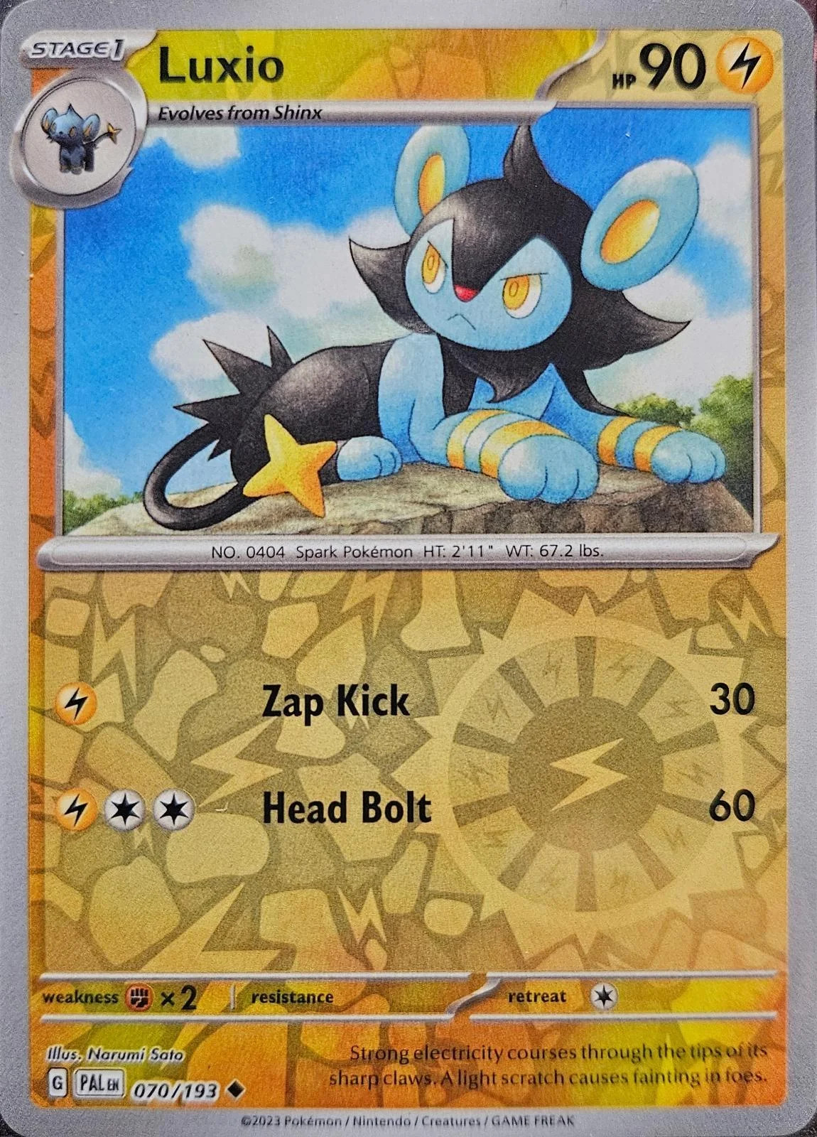 Luxio #070 — Paldea Evolved (Reverse Holo)