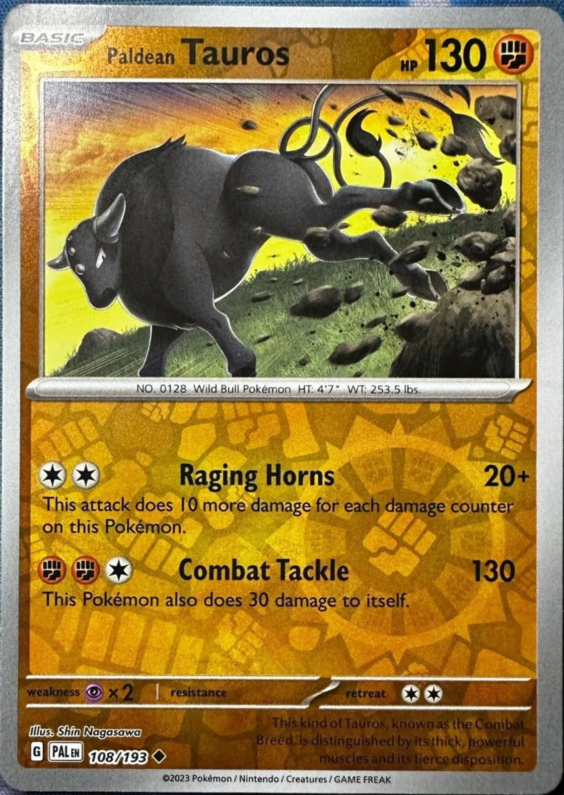 Tauros de Paldea #108 — Evoluções em Paldea (Reverse Holo)