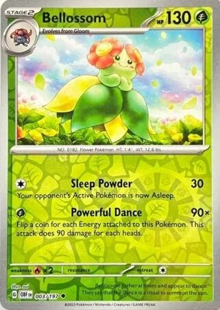 Bellossom #003 — Llamas Obsidianas (Reverse Holo)