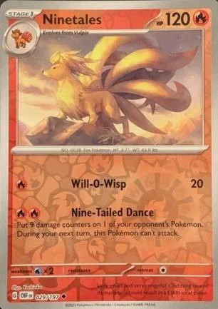 Ninetales #029 — Obsidiana em Chamas (Reverse Holo)