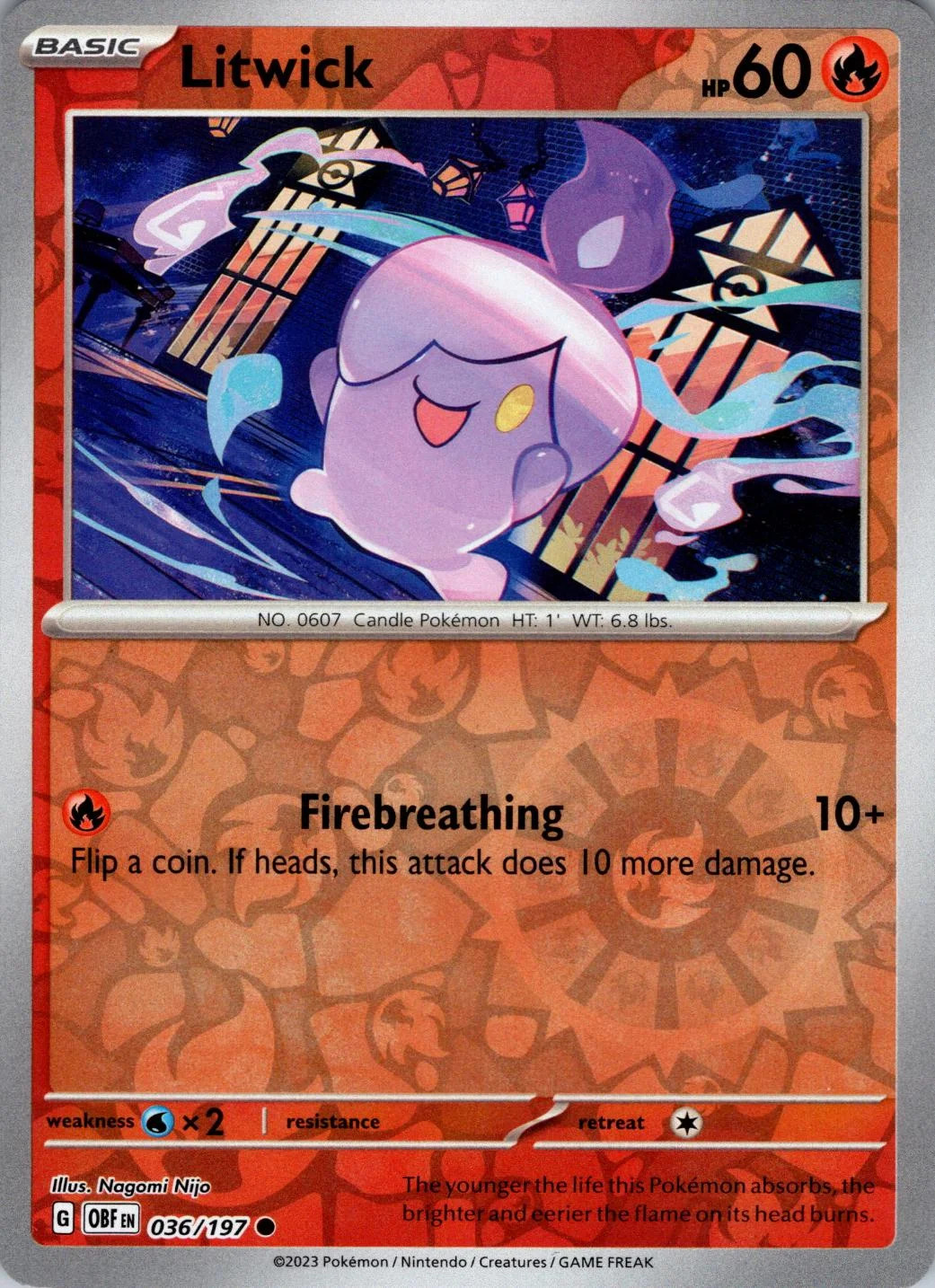 Litwick #036 — Ossidiana Infuocata (Reverse Holo)