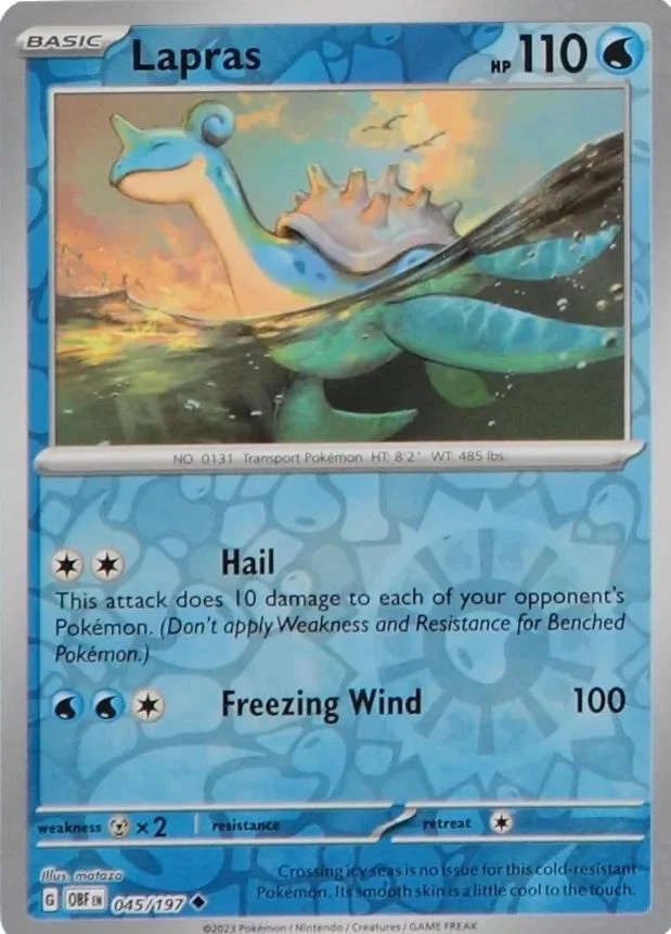 Lapras #045 — Obsidian Flammen (Reverse Holo)